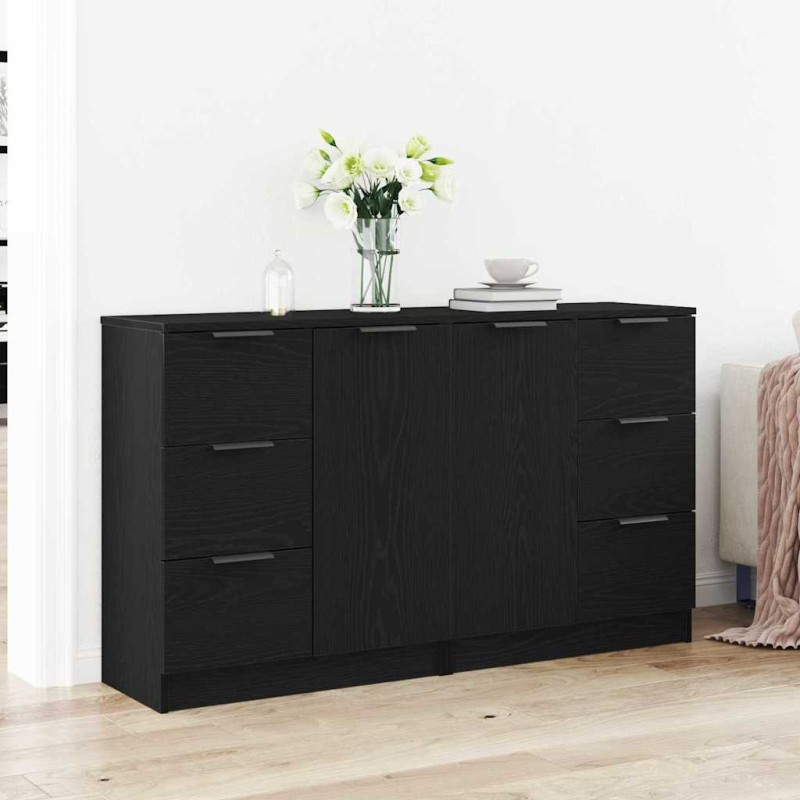 vidaXL Πλαϊνό γραφείο Μαύρη Οξυά 120 x 30 x 70 cm Επεξεργασμένο Ξύλο