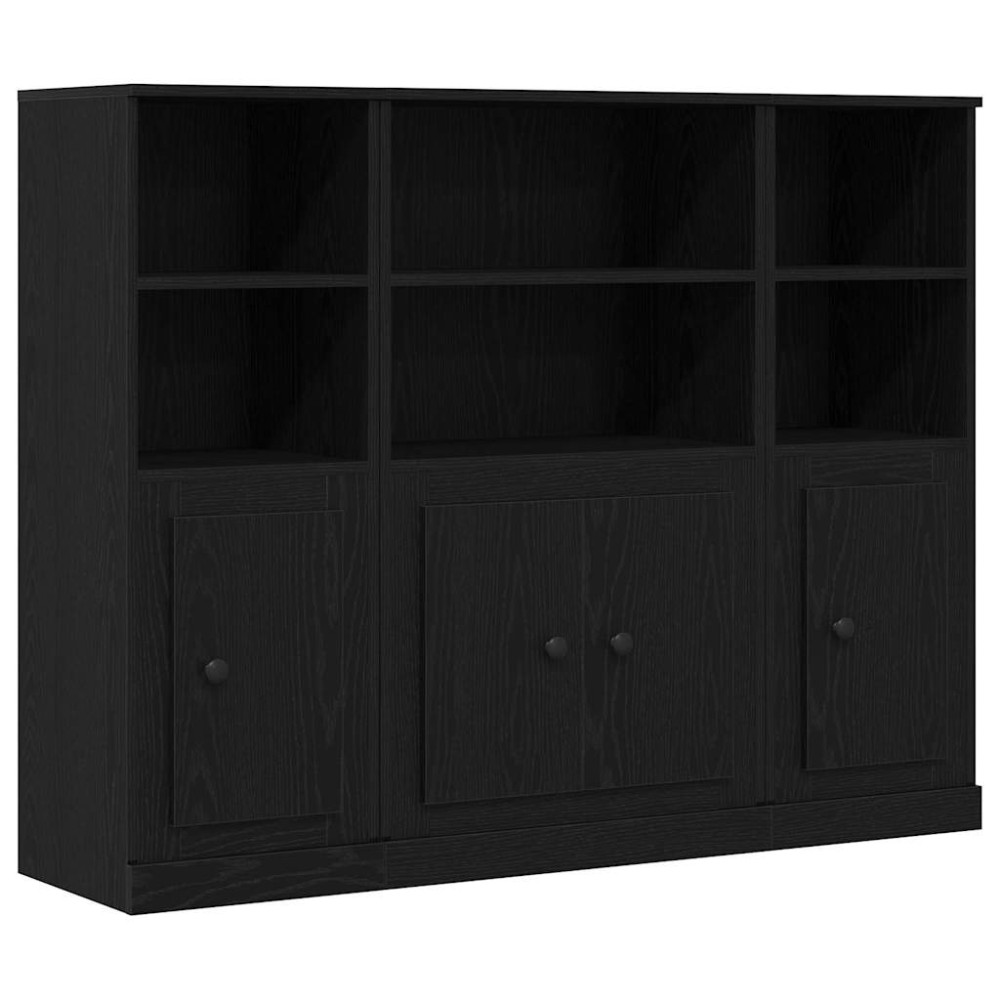 vidaXL Highboard Μαύρη Οξυά 132 x 35,5 x 103,5 εκ. Επεξεργασμένο Ξύλο