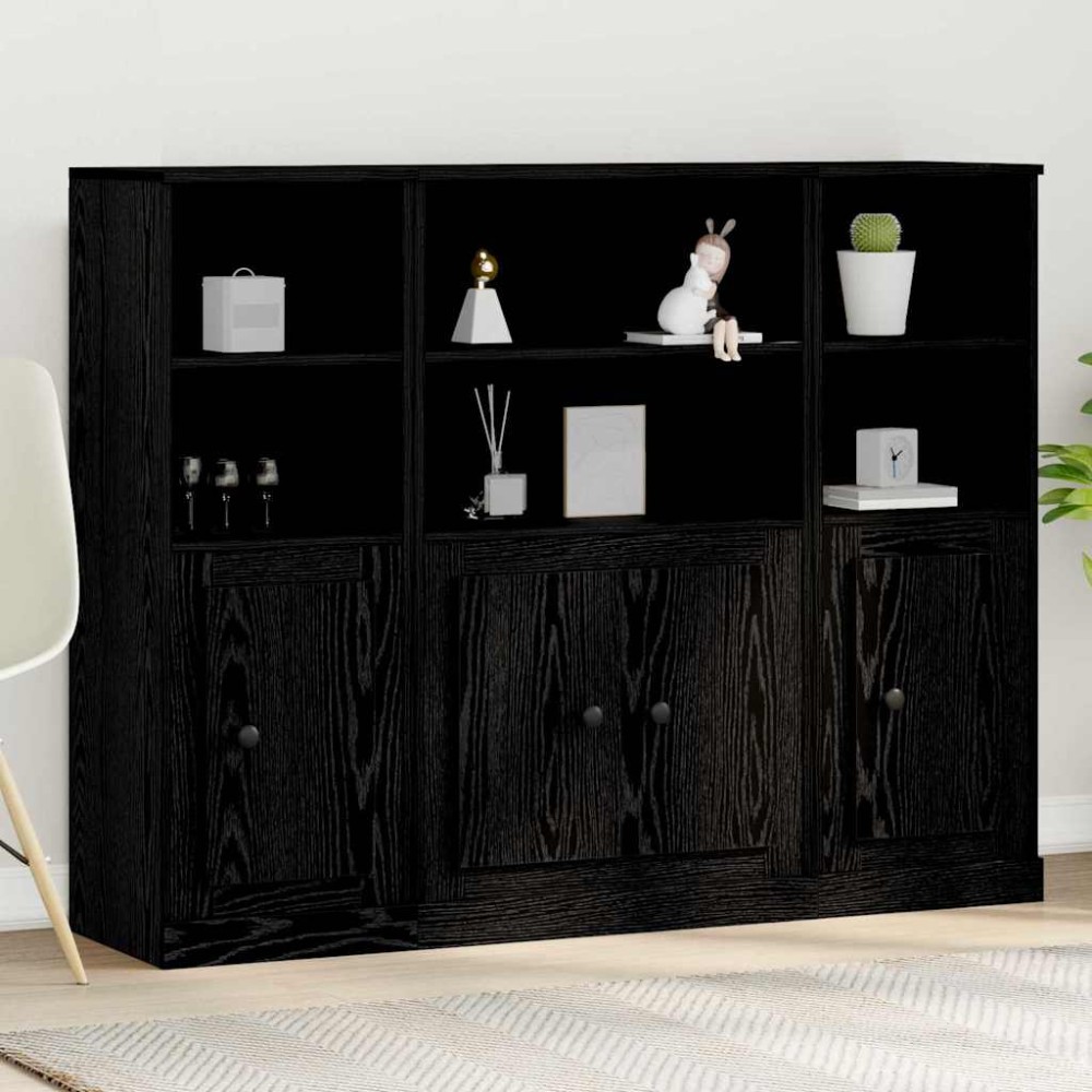 vidaXL Highboard Μαύρη Οξυά 132 x 35,5 x 103,5 εκ. Επεξεργασμένο Ξύλο