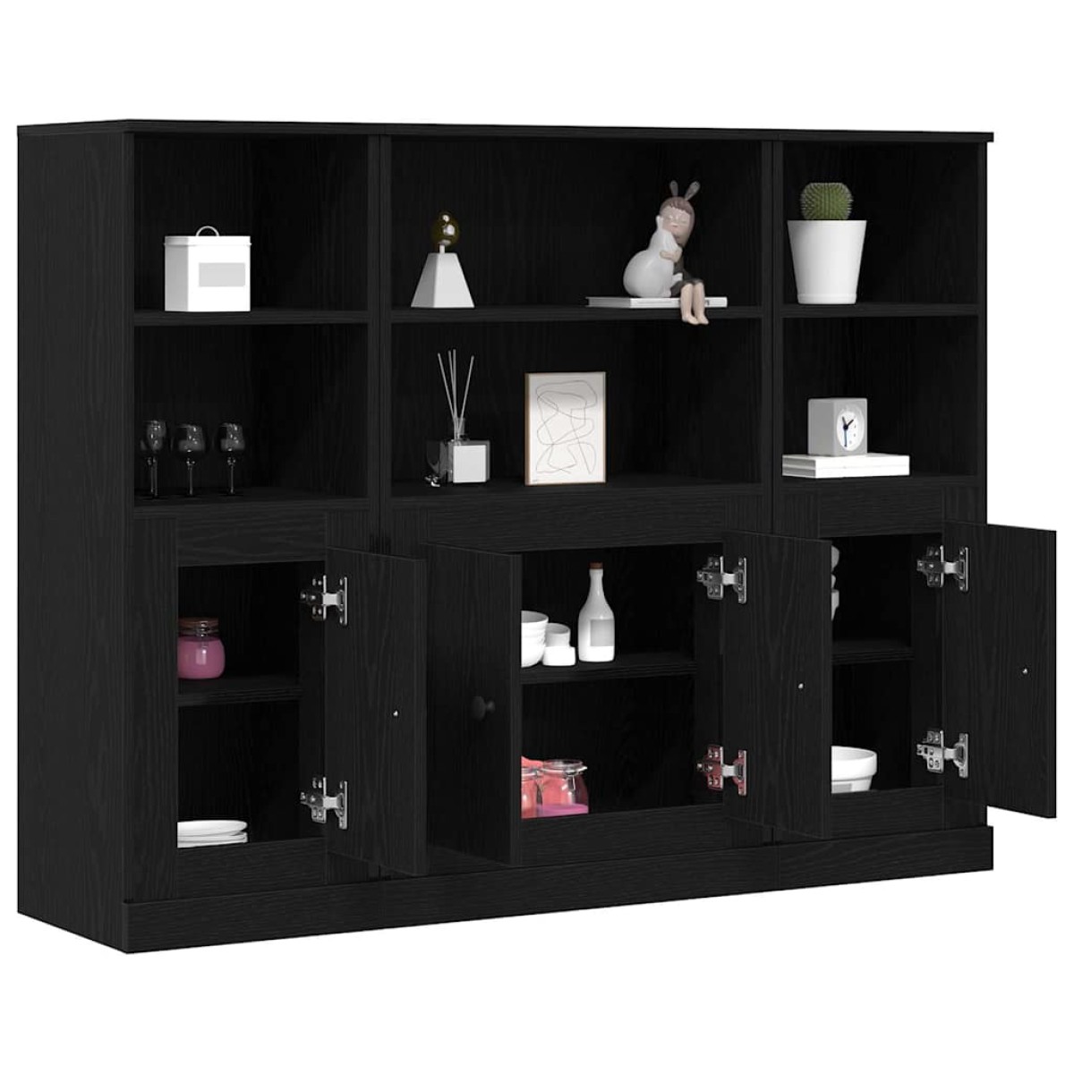 vidaXL Highboard Μαύρη Οξυά 132 x 35,5 x 103,5 εκ. Επεξεργασμένο Ξύλο