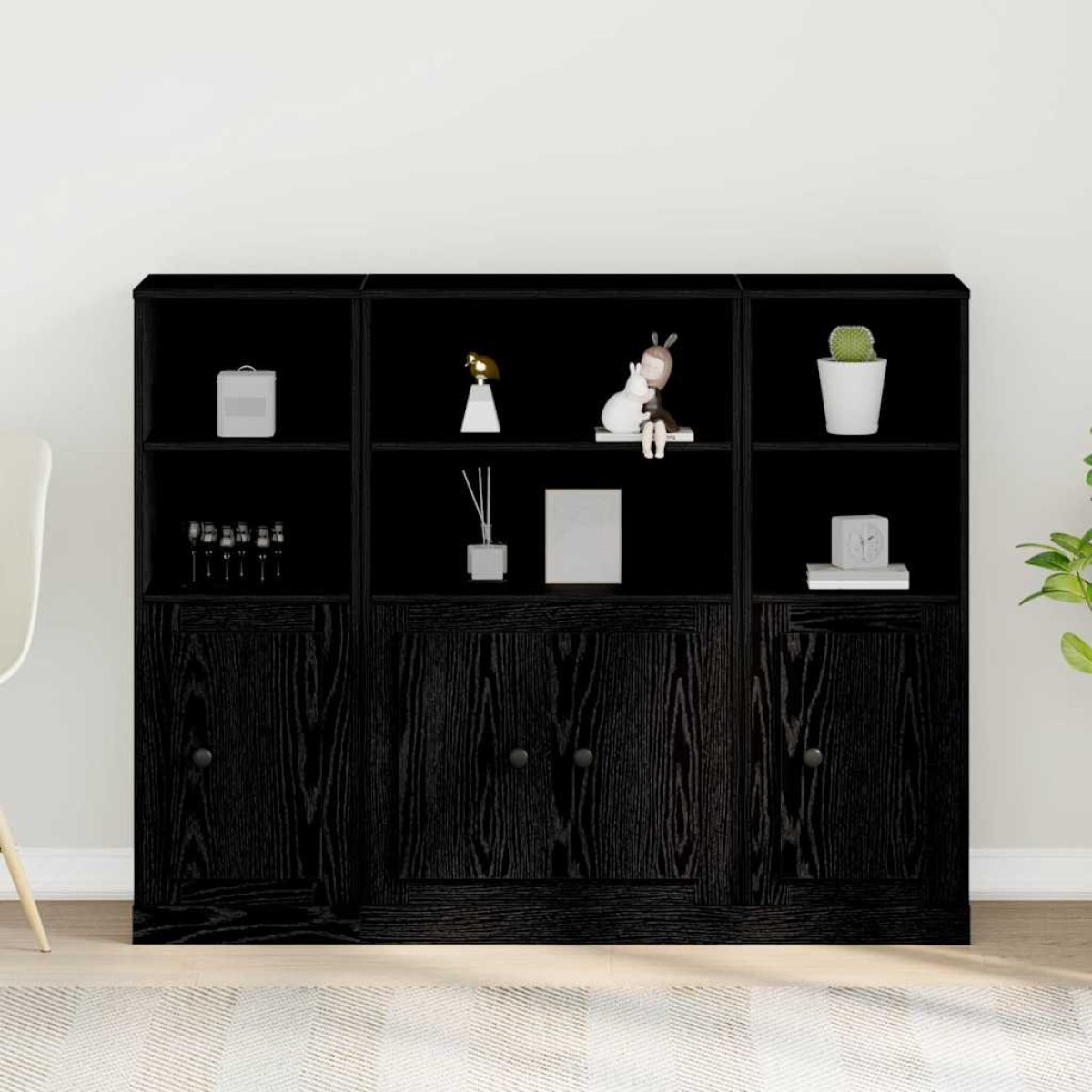 vidaXL Highboard Μαύρη Οξυά 132 x 35,5 x 103,5 εκ. Επεξεργασμένο Ξύλο