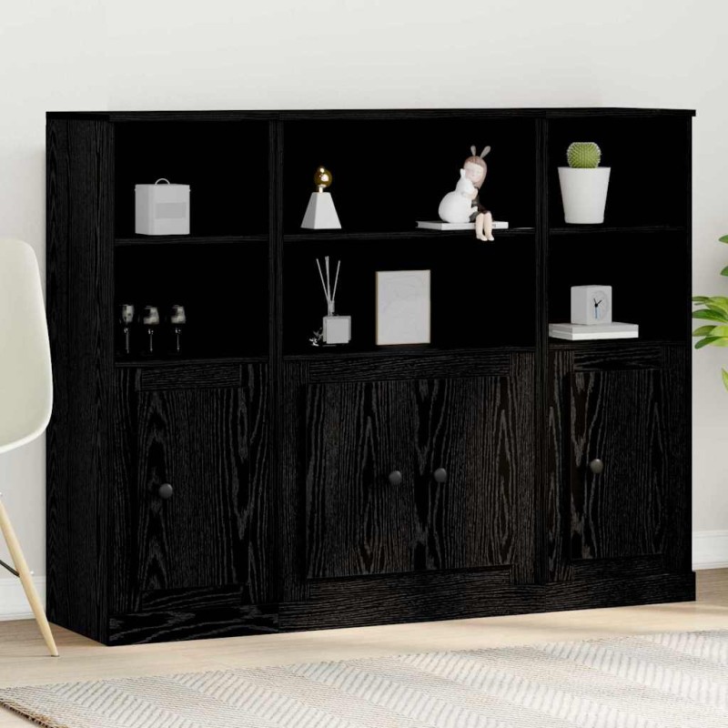 vidaXL Highboard Μαύρη Οξυά 132 x 35,5 x 103,5 εκ. Επεξεργασμένο Ξύλο
