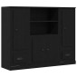 vidaXL Βιβλιοθήκη Μαύρη Οξυά 132 x 35.5 x 103.5 εκ Επεξεργασμένο Ξύλο