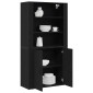 vidaXL Highboard Μαύρη Οξυά 80 x 33 x 150 εκ Επεξεργασμένο Ξύλο