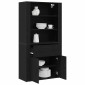 vidaXL Highboard Μαύρη Οξυά 80 x 33 x 150 εκ Επεξεργασμένο Ξύλο