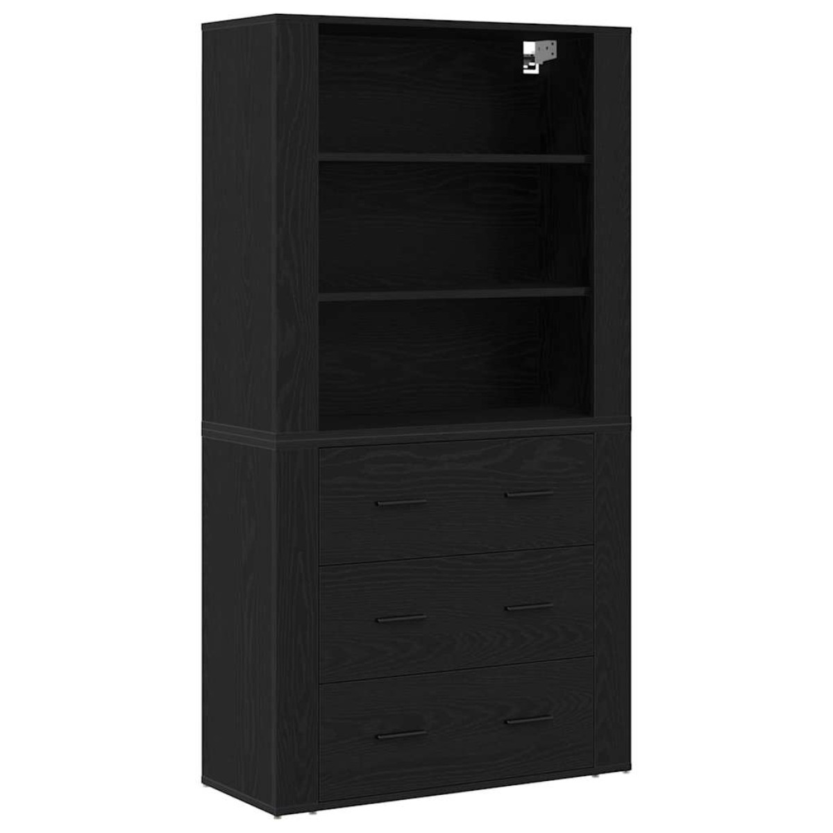 vidaXL Highboard Μαύρη Οξυά 80 x 33 x 150 εκ Επεξεργασμένο Ξύλο