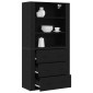 vidaXL Highboard Μαύρη Οξυά 80 x 33 x 150 εκ Επεξεργασμένο Ξύλο