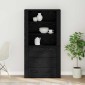 vidaXL Highboard Μαύρη Οξυά 80 x 33 x 150 εκ Επεξεργασμένο Ξύλο