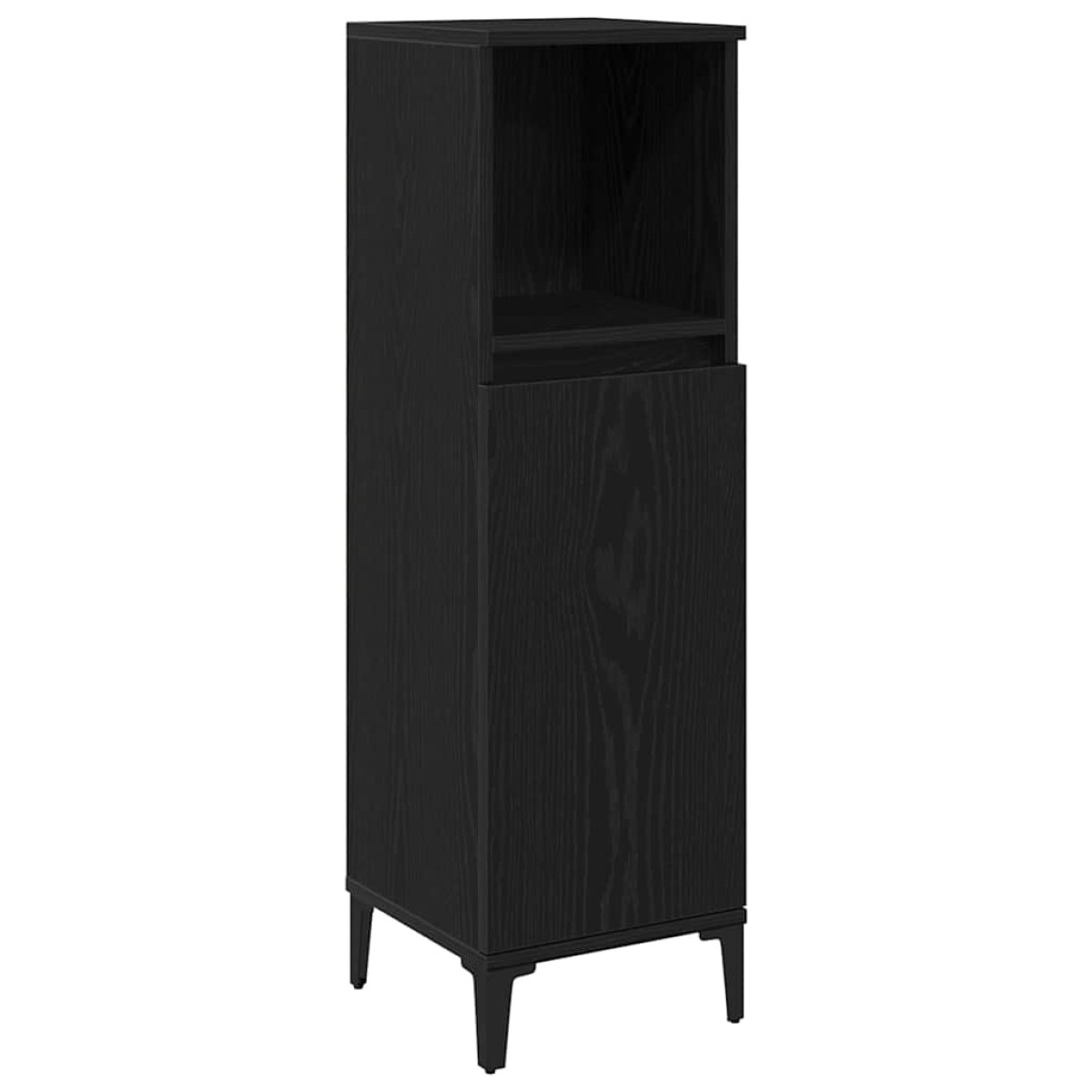 vidaXL Σετ Επίπλων Μπάνιου 3 τμχ. Μαύρη Οξυά 30 x 30 x 180 cm