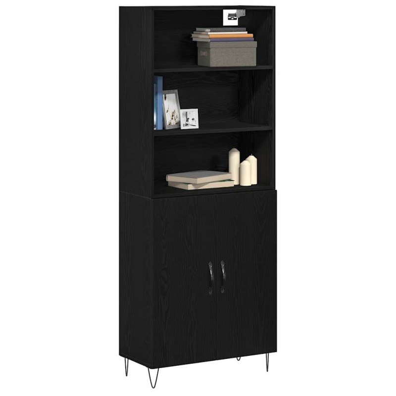 vidaXL Highboard 2 τμχ. Μαύρη Οξυά 69,5 x 34 x 180 εκ.