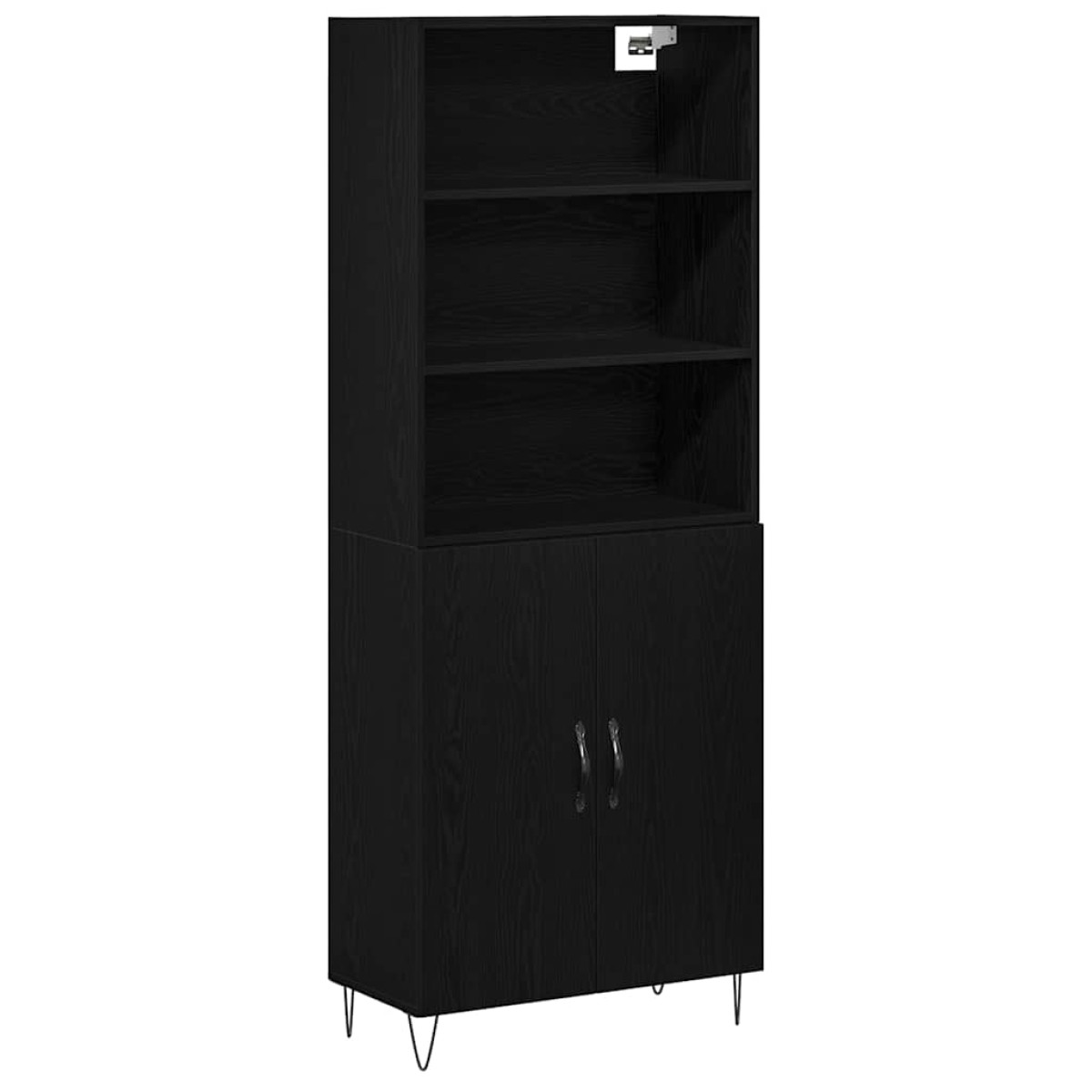 vidaXL Highboard 2 τμχ. Μαύρη Οξυά 69,5 x 34 x 180 εκ.