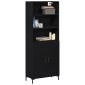 vidaXL Highboard Μαύρη Οξυά 69,5 x 34 x 180 εκ. Επεξεργασμένο Ξύλο