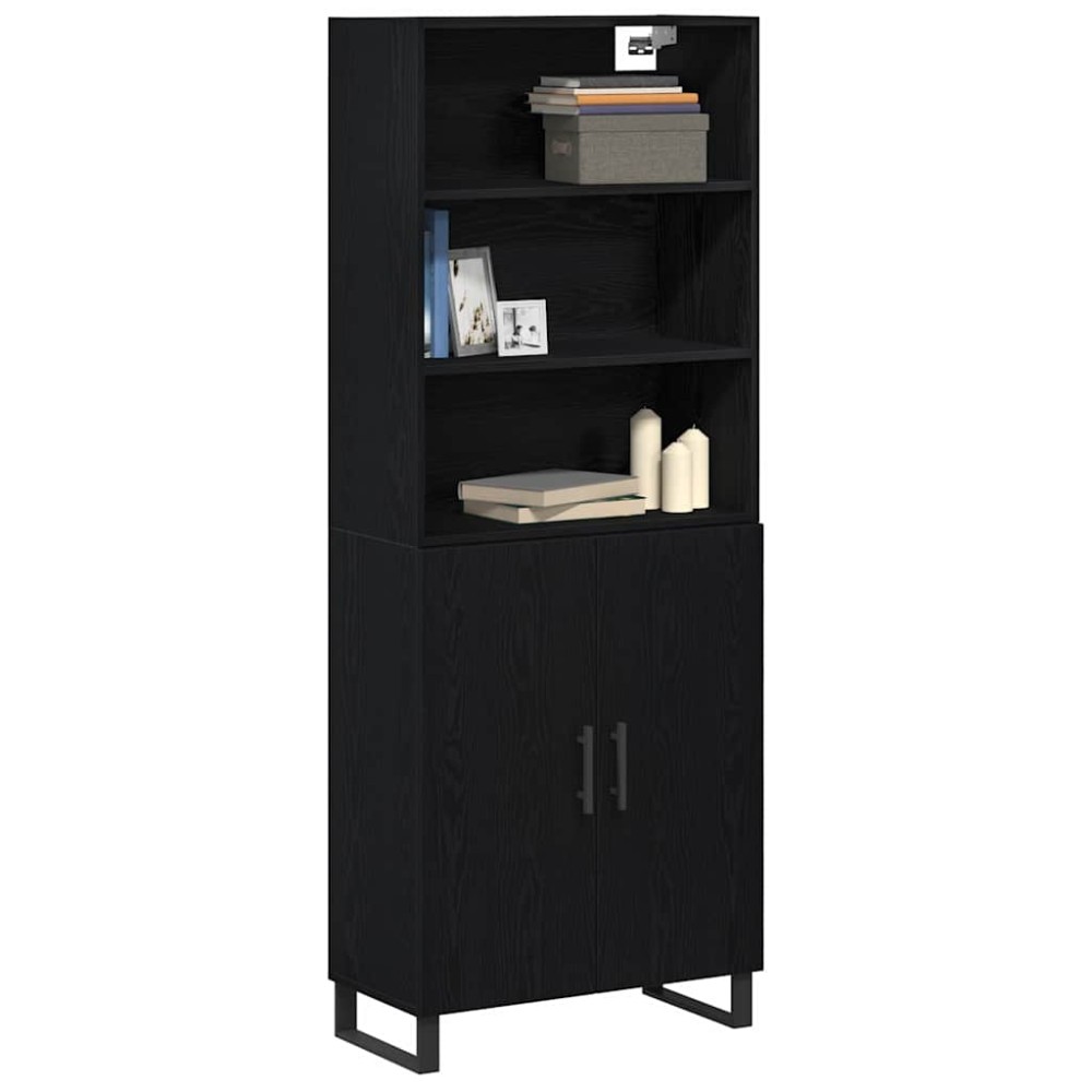 vidaXL Highboard 2 τμχ. Μαύρη Οξυά 69,5 x 34 x 180 εκ.