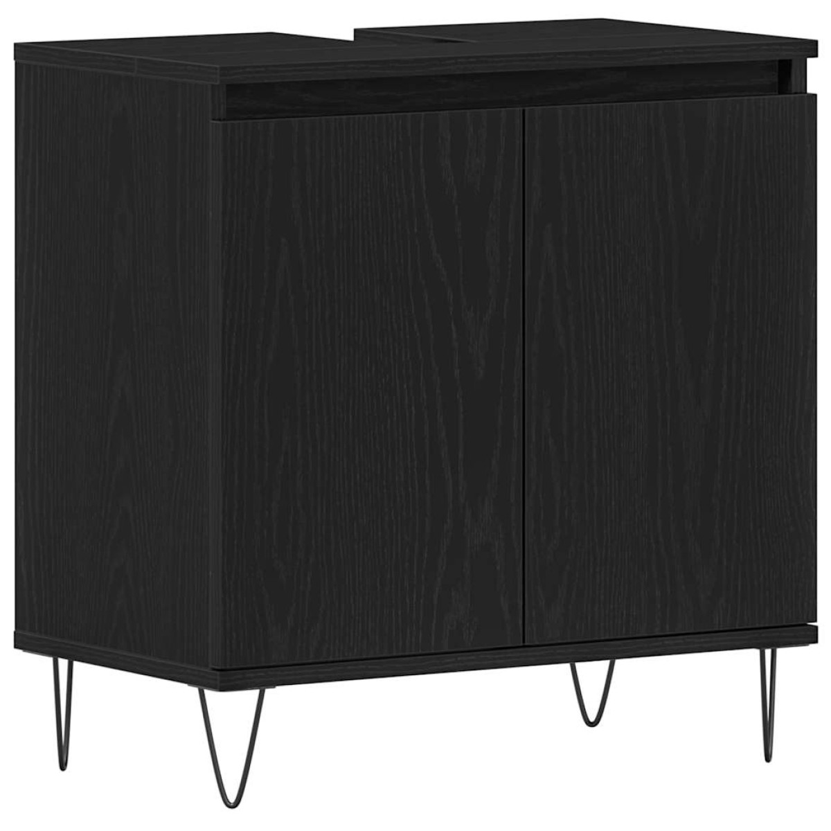 vidaXL Σετ Επίπλων Μπάνιου 3 τμχ. Μαύρη Οξυά 30 x 30 x 190 εκ