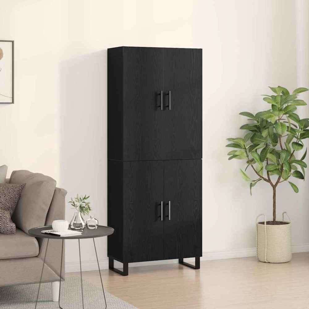 vidaXL Highboard 2 τμχ. Μαύρη δρυς 69,5 x 34 x 180 εκ.