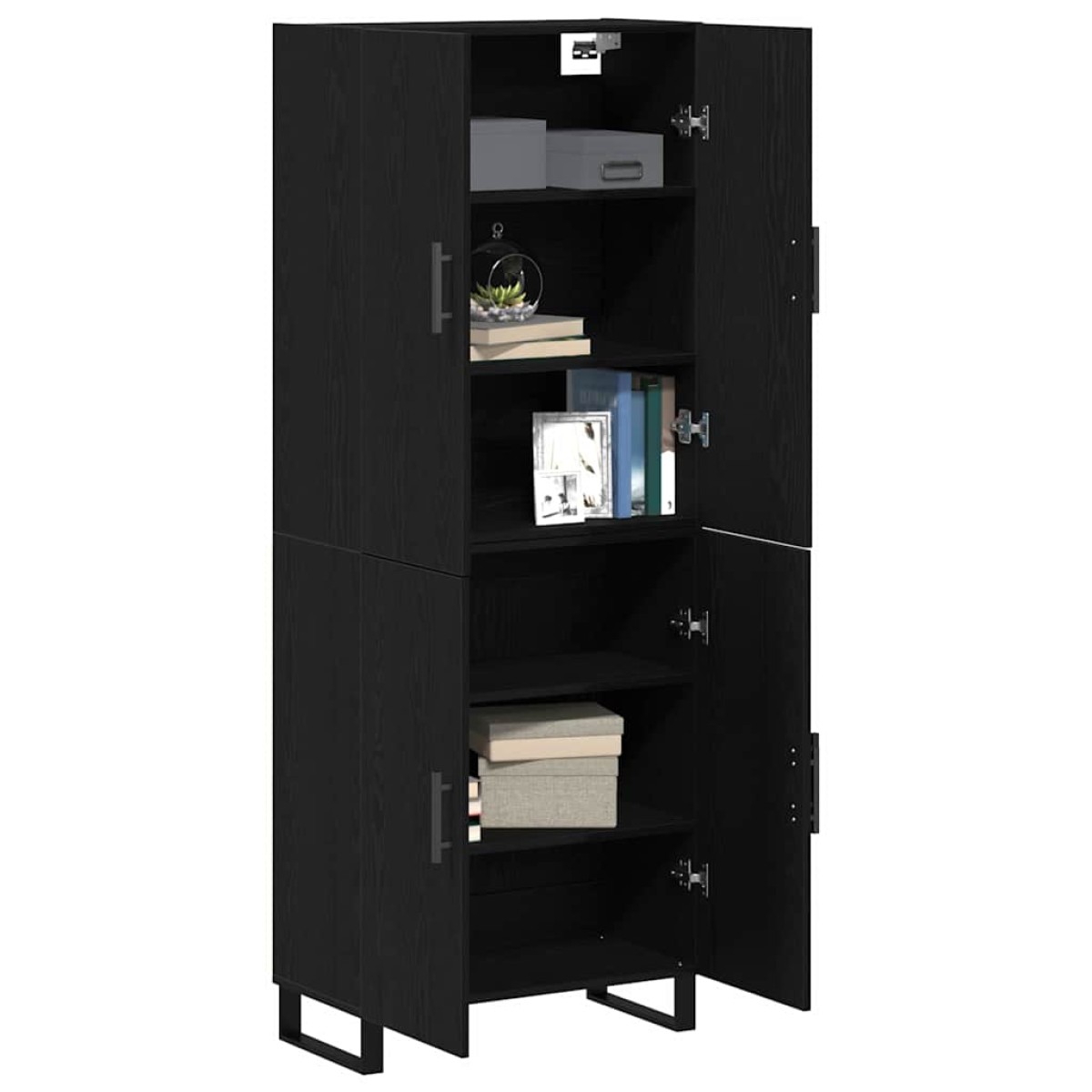 vidaXL Highboard 2 τμχ. Μαύρη δρυς 69,5 x 34 x 180 εκ.