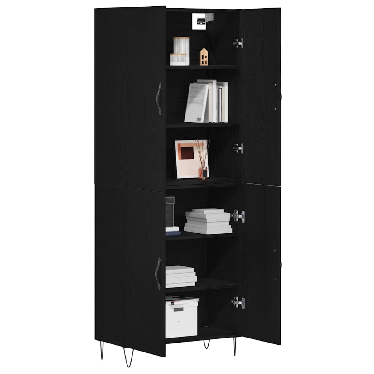 vidaXL Highboard 2 τμχ. Μαύρη Οξυά 69,5 x 34 x 180 εκ.