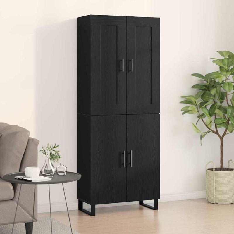 vidaXL Highboard 2 τμχ. Μαύρη Οξυά 69,5 x 34 x 180 εκ.