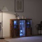vidaXL Πλευρικό Τραπέζι LED Παλιό ξύλο 123 x 37 x 100 εκ