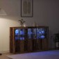 vidaXL Πλευρικό Τραπέζι LED Παλιό ξύλο 162 x 37 x 100 εκ.