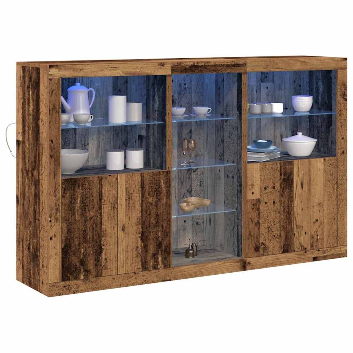 vidaXL Πλευρικό Τραπέζι LED Παλιό ξύλο 162 x 37 x 100 εκ.