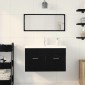vidaXL Ντουλάπι Μπάνιου Μαύρη Οξυά 90 x 38,5 x 46 cm
