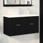 vidaXL Ντουλάπι Μπάνιου Μαύρη Οξυά 90 x 38,5 x 46 cm
