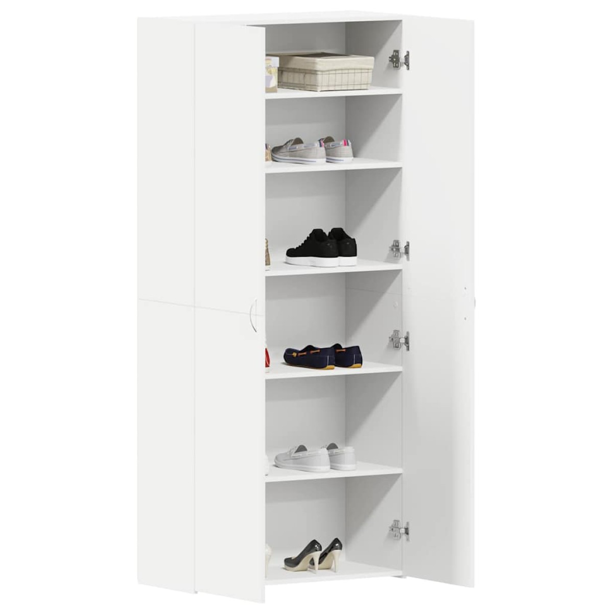 vidaXL Ντουλάπα Παπουτσιών 80 x 35.5 x 180 εκ Επεξεργασμένο Ξύλο Λευκό