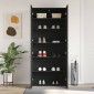 vidaXL Ντουλάπα Παπουτσιών 80 x 35.5 x 180 εκ Επεξεργασμένο Ξύλο Μαύρο