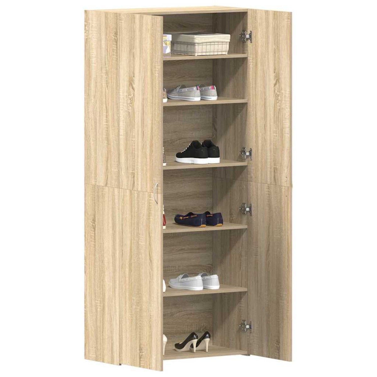 vidaXL Ντουλάπα Παπουτσιών 80 x 35.5 x 180 εκ Επεξεργασμένο Ξύλο Καφέ
