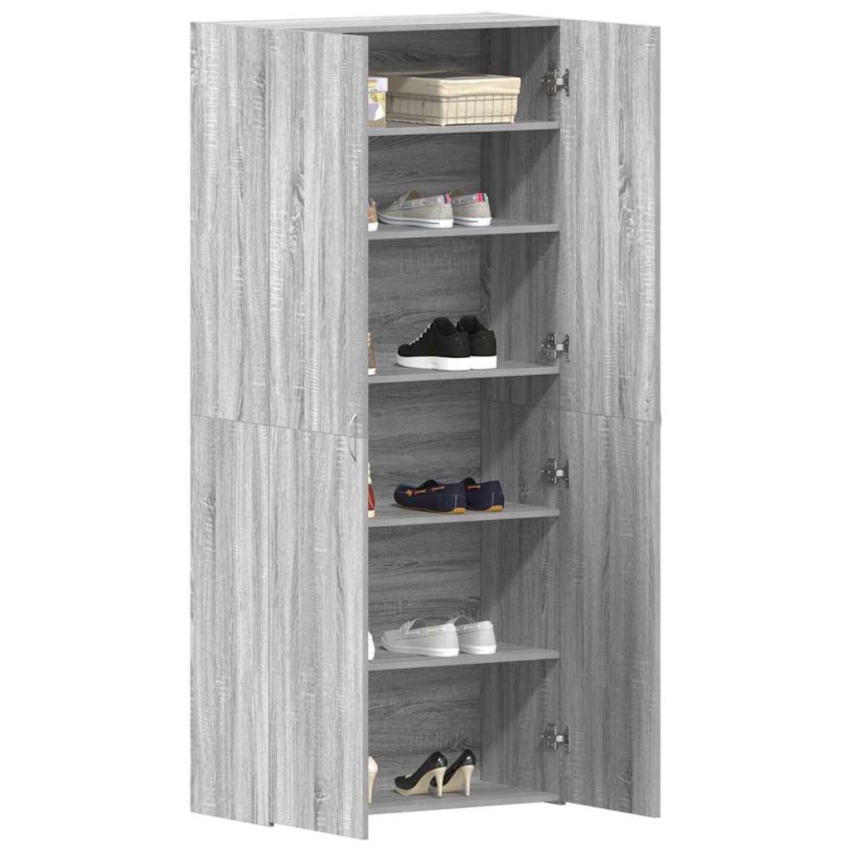 vidaXL Ντουλάπα Παπουτσιών 80 x 35.5 x 180 εκ Επεξεργασμένο Ξύλο Γκρι