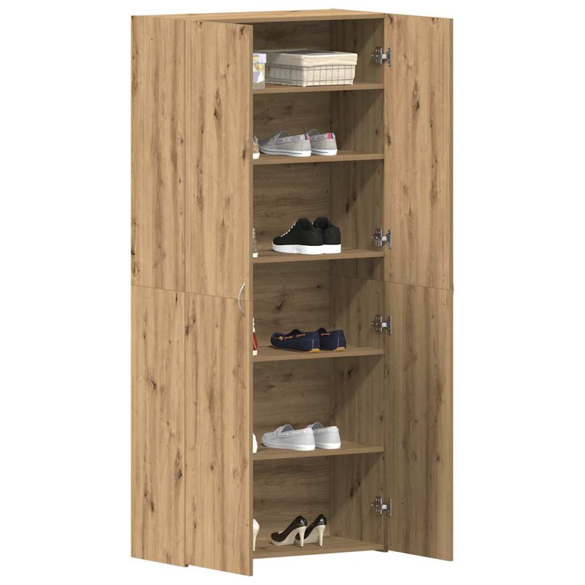 vidaXL Ντουλάπα Παπουτσιών 80 x 35.5 x 180 εκ Επεξεργασμένο Ξύλο Καφέ