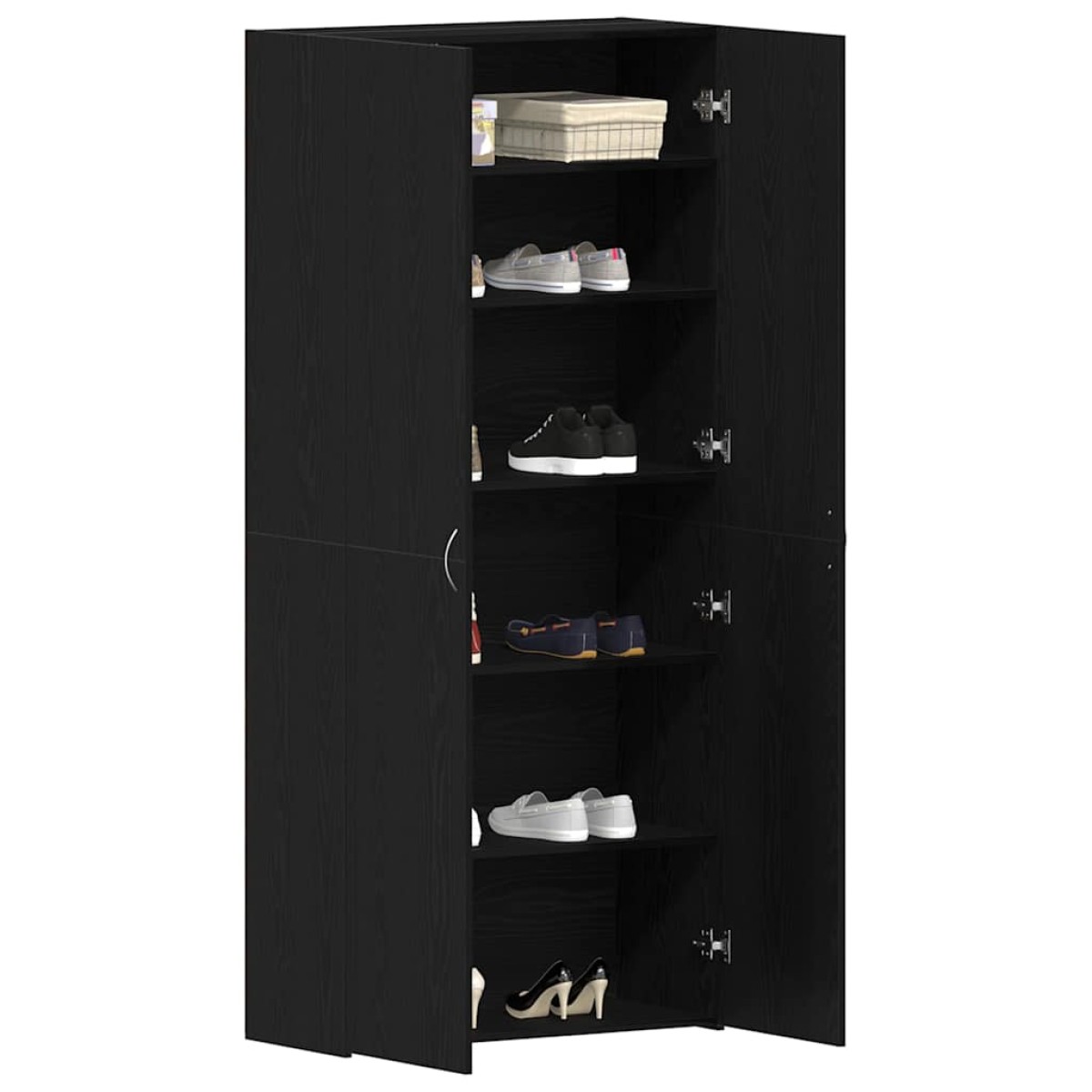 vidaXL Ντουλάπα Παπουτσιών 80 x 35.5 x 180 εκ Επεξεργασμένο Ξύλο Μαύρο