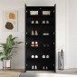 vidaXL Ντουλάπα Παπουτσιών 80 x 35.5 x 180 εκ Επεξεργασμένο Ξύλο Μαύρο