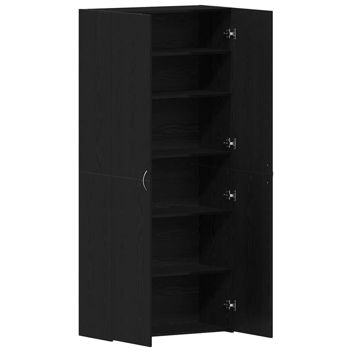 vidaXL Ντουλάπα Παπουτσιών 80 x 35.5 x 180 εκ Επεξεργασμένο Ξύλο Μαύρο