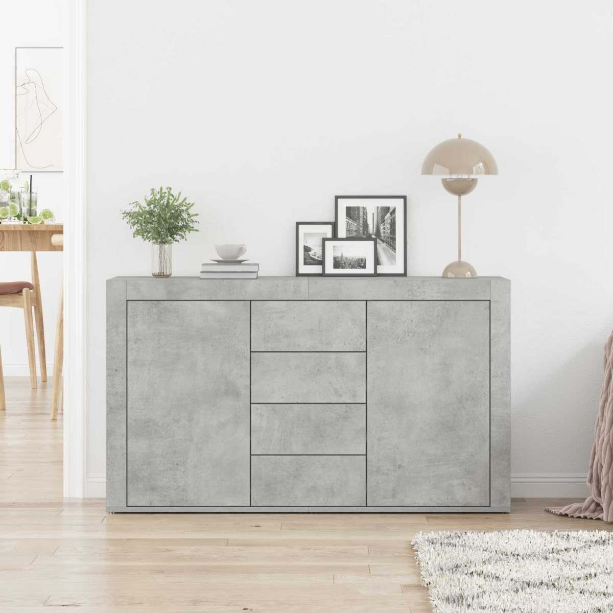 vidaXL Πλαϊνό γραφείο Σκυρόδεμα Γκρι 120 x 36 x 69 εκ