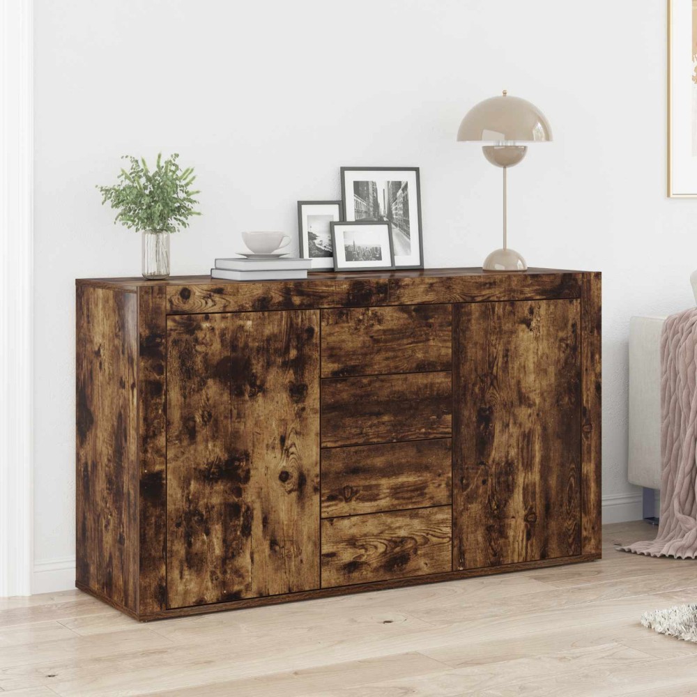 vidaXL Πλαϊνό γραφείο Καπνιστό Δρύς 120 x 36 x 69 εκ