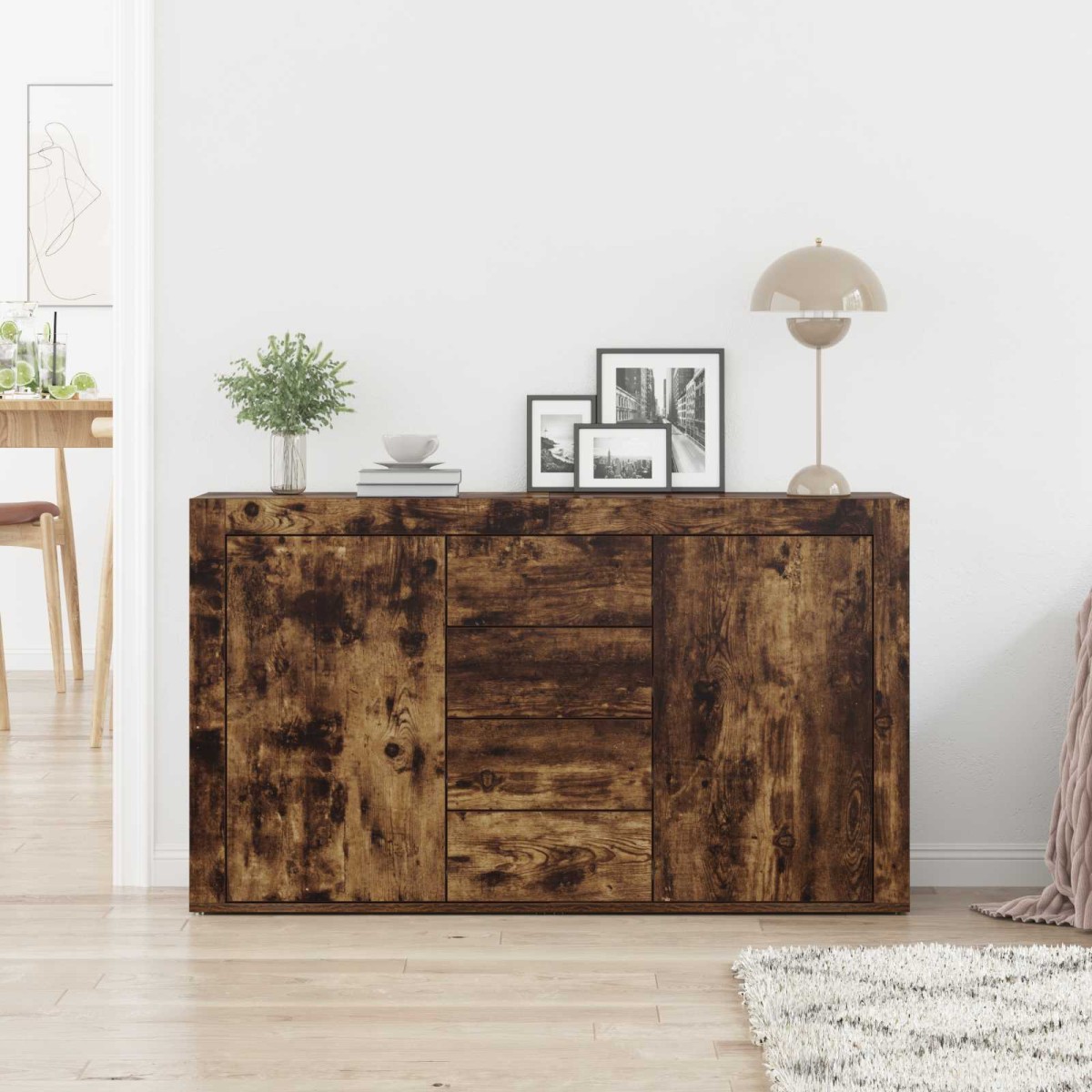 vidaXL Πλαϊνό γραφείο Καπνιστό Δρύς 120 x 36 x 69 εκ