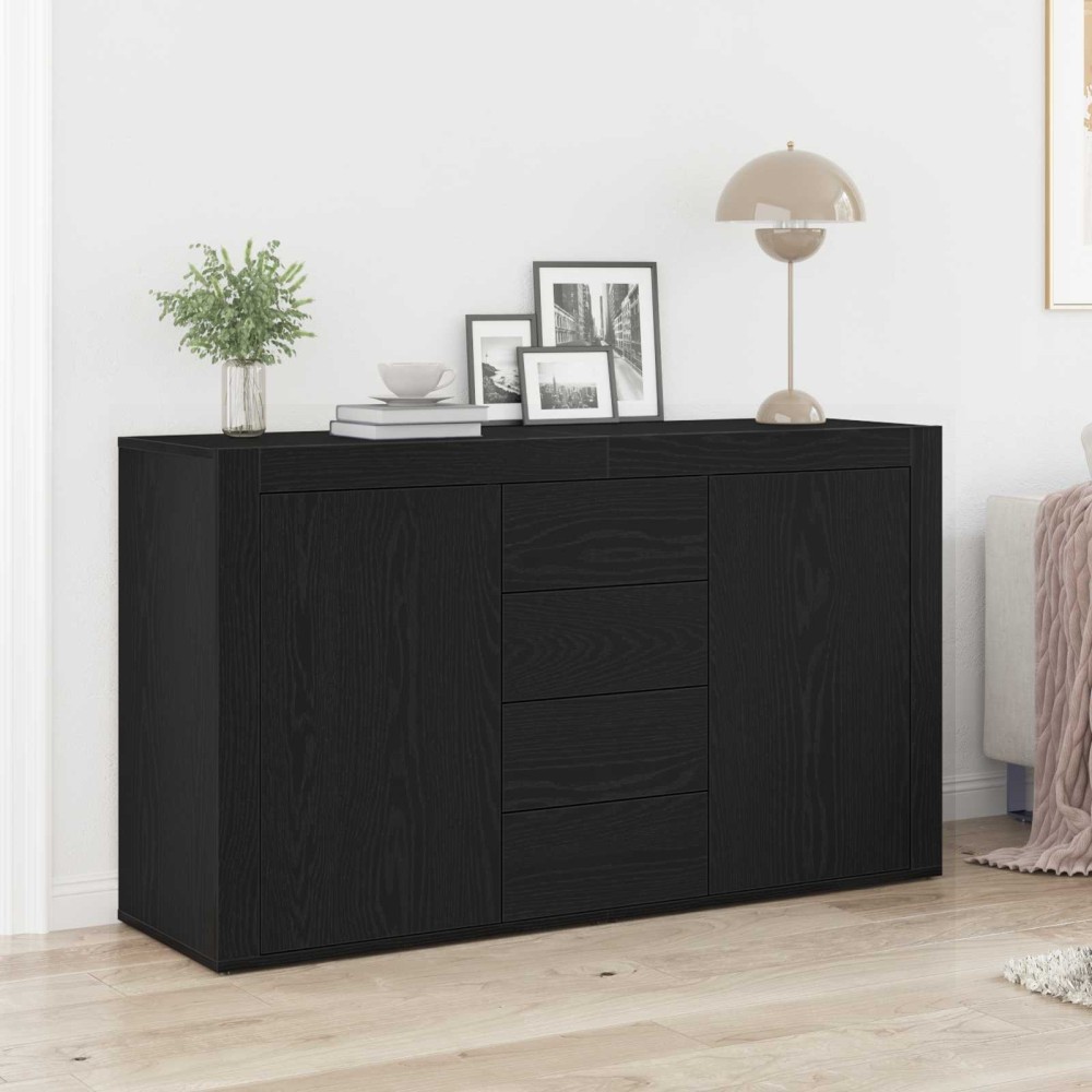 vidaXL Πλαϊνό γραφείο Μαύρη Οξυά 120 x 36 x 69 εκ Επεξεργασμένο Ξύλο