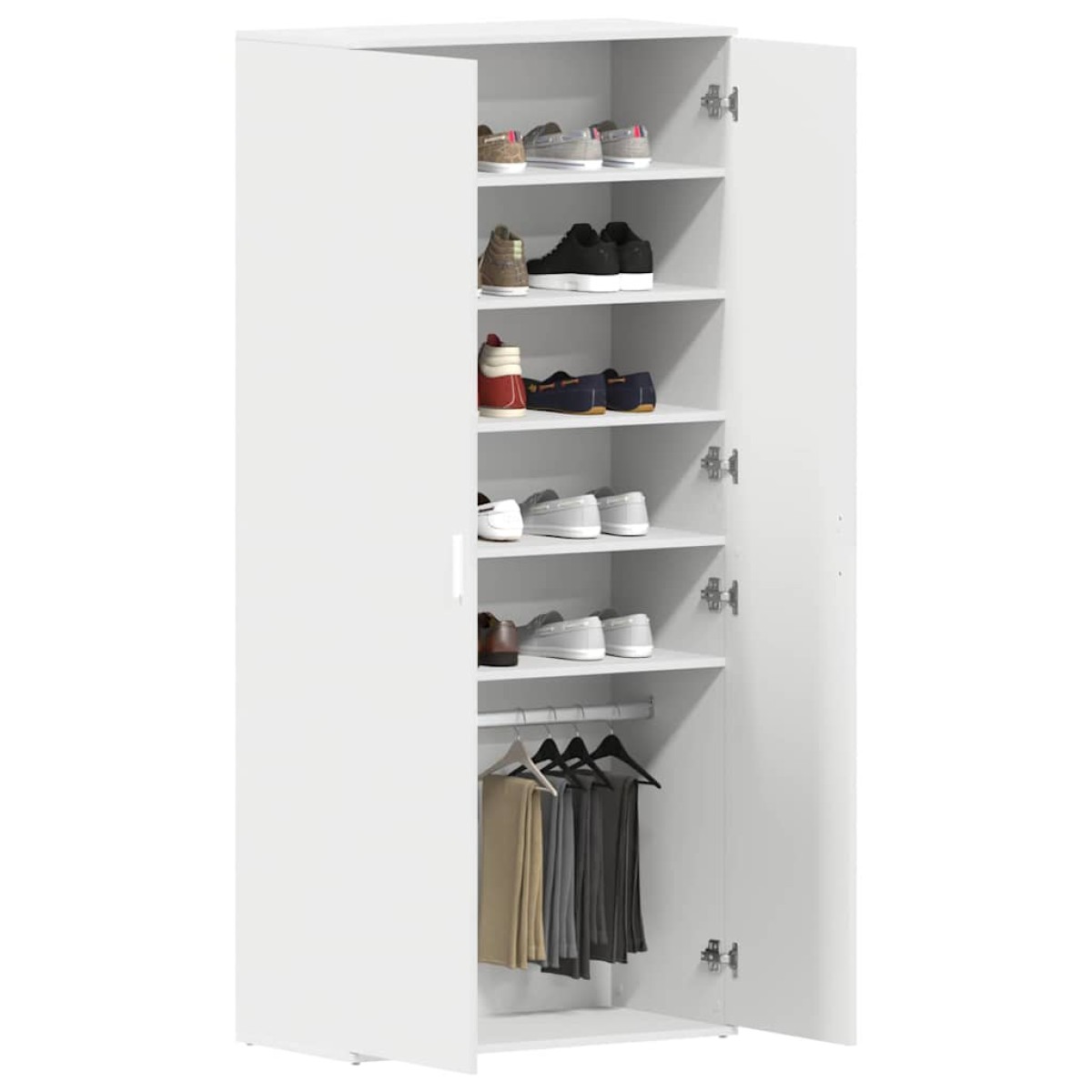 vidaXL Ντουλάπα Παπουτσιών 80 x 39 x 178 εκ Επεξεργασμένο Ξύλο Λευκό