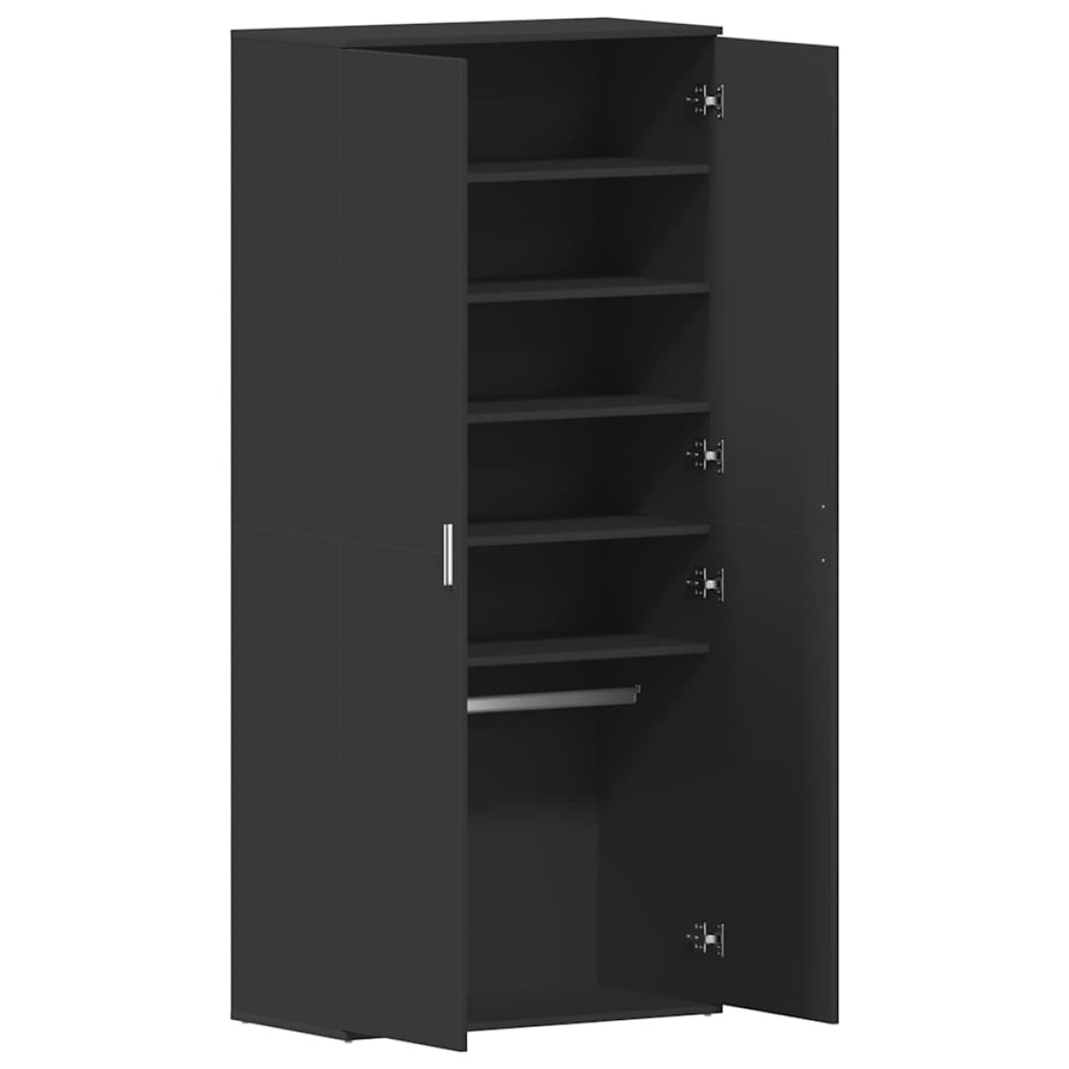 vidaXL Ντουλάπα Παπουτσιών 80 x 39 x 178 εκ Επεξεργασμένο Ξύλο Μαύρο