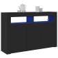 vidaXL Πλαϊνό γραφείο Μαύρο 116 x 30 x 75 εκ. Επεξεργασμένο Ξύλο