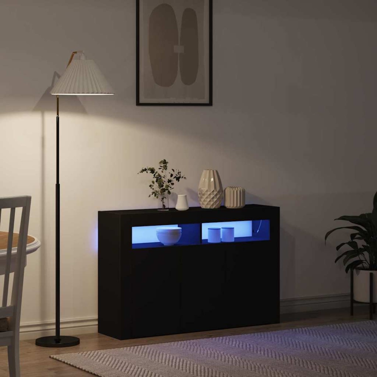 vidaXL Πλαϊνό γραφείο Μαύρο 116 x 30 x 75 εκ. Επεξεργασμένο Ξύλο