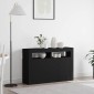 vidaXL Πλαϊνό γραφείο Μαύρο 116 x 30 x 75 εκ. Επεξεργασμένο Ξύλο