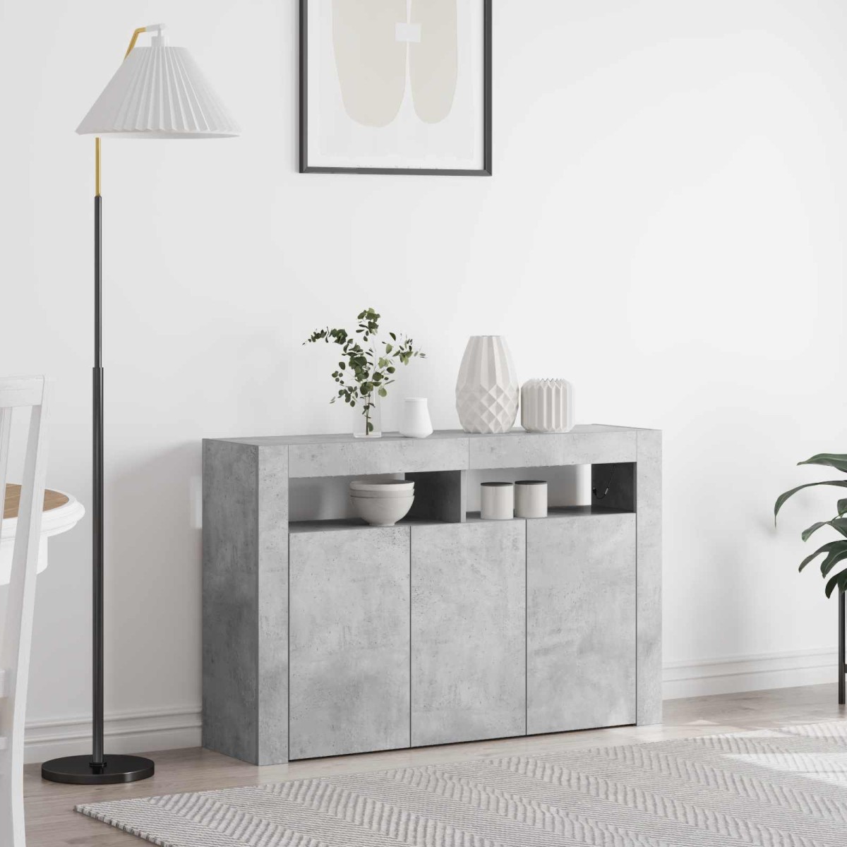vidaXL Πλαϊνό γραφείο Σκυρόδεμα Γκρι 116 x 30 x 75 εκ.