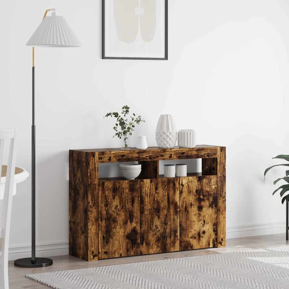 vidaXL Πλαϊνό γραφείο Καπνιστό Δρύς 116 x 30 x 75 εκ.