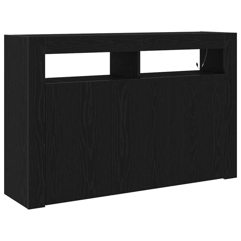 vidaXL Πλαϊνό γραφείο Μαύρη Οξυά 116 x 30 x 75 εκ. Επεξεργασμένο Ξύλο