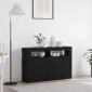 vidaXL Πλαϊνό γραφείο Μαύρη Οξυά 116 x 30 x 75 εκ. Επεξεργασμένο Ξύλο
