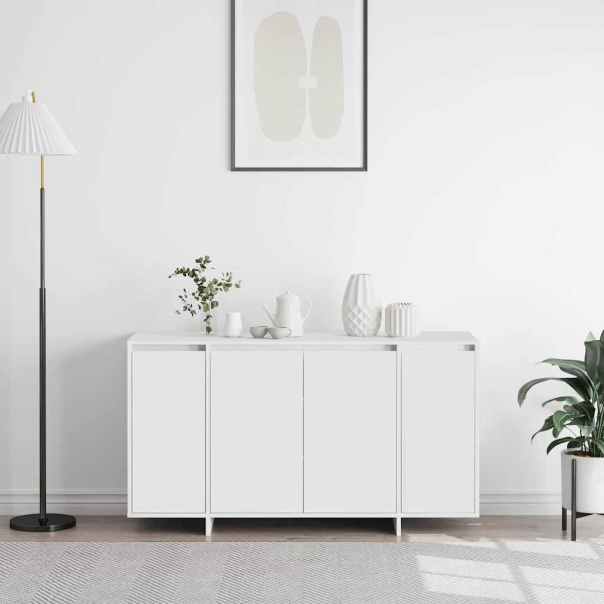 vidaXL Πλαϊνό γραφείο Λευκό 135 x 41 x 75 εκ Επεξεργασμένο Ξύλο