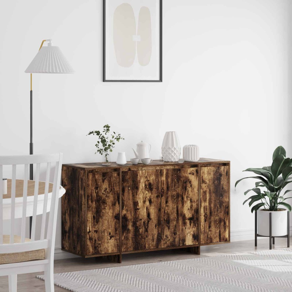 vidaXL Πλαϊνό γραφείο Καπνιστό Δρύς 135 x 41 x 75 εκ
